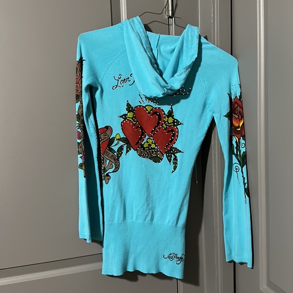 Y2K Ed Hardy Rhinestone Hoodie - Picture 6 of 8